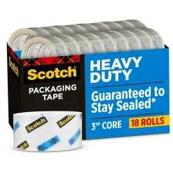 Scotch Heavy Duty Packing Tape, 1.88" x 54.6 yds., Clear, 18/Pack (385018CP)* Packing Tape