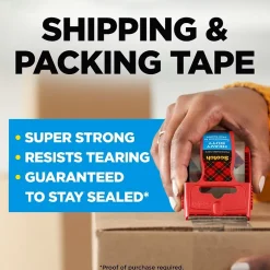 Scotch Heavy Duty Shipping Packing Tape with Dispenser, 1.88" x 22 yds., Clear, 6/Pack (142-6)* Packing Tape