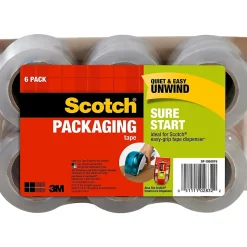 Scotch Sure Start Packing Tape, 1.88" x 25 yds., Clear, 6/Pack (DP1000RF6)* Packing Tape