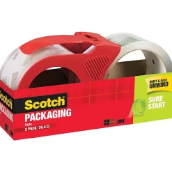 Scotch Sure Start Packing Tape with Dispenser, 1.88
