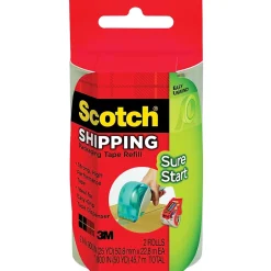 Scotch ® Sure Start Shipping Tape, 1.88" x 25 yds., 2 Refill Rolls for DP-1000 Dispenser/Pack (DP-1000-RR-2)* Packing Tape