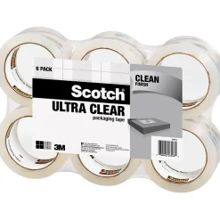 Scotch Ultra Clear Mailing Packaging Tape, 1.88