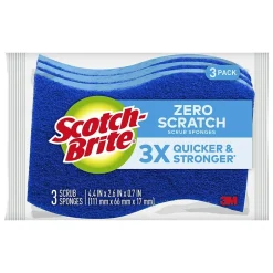 Scotch-Brite Non-Scratch Scrub Sponge, Blue, 3/Pack (MP-3-8-D)