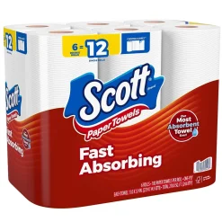 Paper Towels<Scott Choose-A-Sheet Kitchen Roll Paper Towels, 1-ply, 102 Sheets/Roll, 6 Mega Rolls/Pack (16447/55413)
