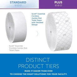 Scott Essential JRT Recycled Coreless Toilet Paper, 2-ply, White, 12 Rolls/Case (07006)