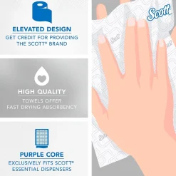 Paper Towels<Scott Essential Recycled Hardwound Paper Towels, 1-ply, 950 ft./Roll, 6 Rolls/Carton (02001)