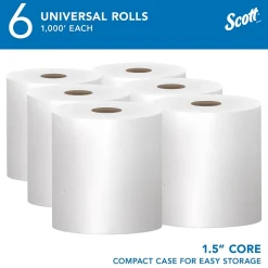 Paper Towels<Scott Essential Recycled Hardwound Paper Towels, 1-ply, 1000 ft./Roll, 6 Rolls/Carton (01005)