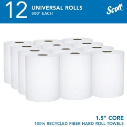 Paper Towels<Scott Essential Recycled Hardwound Paper Towels, 1-ply, 800 ft./Roll, 12 Rolls/Carton (01052)