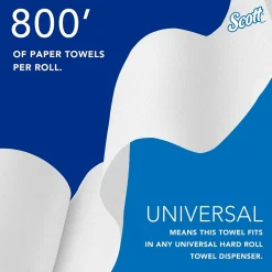 Paper Towels<Scott Essential Recycled Hardwound Paper Towels, 1-ply, 800 ft./Roll, 12 Rolls/Carton (01052)