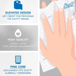 Paper Towels<Scott Pro Slimroll Recycled Hardwound Paper Towels, 1-ply, 580 ft./Roll, 6 Rolls/Carton (47032)