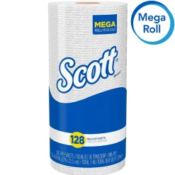 Paper Towels<Scott Recycled Paper Towels, 1-ply, 128 Sheets/Roll, 20 Rolls/Pack (41482)