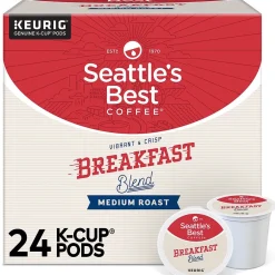 Keurig K-Cups<Seattle's Best Coffee Breakfast Blend Keurig® K-Cup® Pods, Medium Roast, 24/Box (SBK30188)