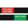 Social Distance Signage<Seco Adhesive Do Not Disturb/Welcome Sliding Sign, 10" x 2", Red/Green (BA110RG)