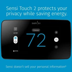 Smart Thermostats<Emerson Sensi Touch 2 Smart Programmable Wi-Fi Thermostat, Works with Alexa, Black Beveled Edge (ST76)