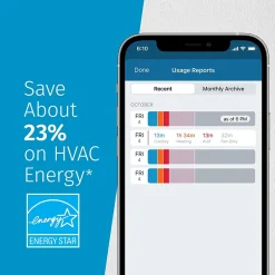Smart Thermostats<Emerson Sensi Touch 2 Smart Programmable Wi-Fi Thermostat, Works with Alexa, Black Beveled Edge (ST76)