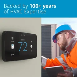 Smart Thermostats<Emerson Sensi Touch 2 Smart Programmable Wi-Fi Thermostat, Works with Alexa, Black Beveled Edge (ST76)