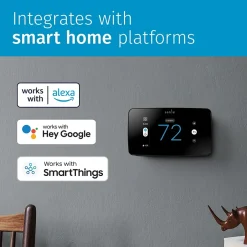Smart Thermostats<Emerson Sensi Touch 2 Smart Programmable Wi-Fi Thermostat, Works with Alexa, Black Beveled Edge (ST76)