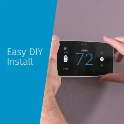 Smart Thermostats<Emerson Sensi Touch 2 Smart Programmable Wi-Fi Thermostat, Works with Alexa, White Beveled Edge (ST76W)