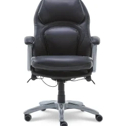 Clearance Back in Motion Bonded Leather Executive Chair, Smooth Black (43521OSS) Office Chairs