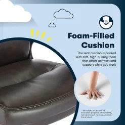 Online Comfort Big & Tall Ergonomic Bonded Leather Swivel Executive Office Chair, Brown (CHR10131B) Office Chairs