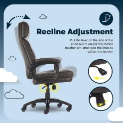 Online Comfort Big & Tall Ergonomic Bonded Leather Swivel Executive Office Chair, Brown (CHR10131B) Office Chairs