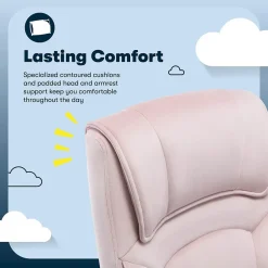 Hot Comfort Classic Ergonomic Velvet Fabric Swivel Executive Chair, Pink (CCHR10005C) Office Chairs