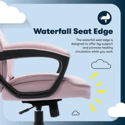 Hot Comfort Classic Ergonomic Velvet Fabric Swivel Executive Chair, Pink (CCHR10005C) Office Chairs