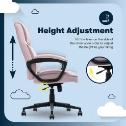 Hot Comfort Classic Ergonomic Velvet Fabric Swivel Executive Chair, Pink (CCHR10005C) Office Chairs