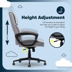 Hot Comfort Classic Ergonomic Velvet Fabric Swivel Executive Chair, Gray (CCHR10005A) Office Chairs