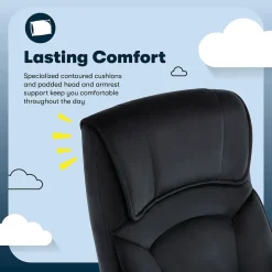 Hot Comfort Classic Ergonomic Velvet Fabric Swivel Executive Chair, Black (CCHR10005D) Office Chairs