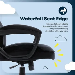 Hot Comfort Classic Ergonomic Velvet Fabric Swivel Executive Chair, Black (CCHR10005D) Office Chairs