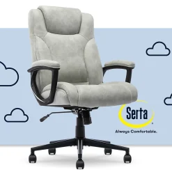 New Comfort Eco Ergonomic Velvet Fabric Swivel Executive Chair, Light Grey (CCHR10006A) Office Chairs