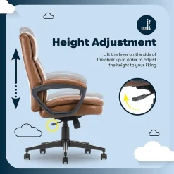 Best Comfort Ergo Ergonomic Bonded Leather Swivel Executive Chair, Cognac (CCHR10016A) Office Chairs