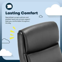 Clearance Comfort Ergo Ergonomic Bonded Leather Swivel Executive Chair, Black (CCHR10016B) Office Chairs
