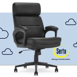 Comfort Ergonomic Bonded Leather Swivel Executive Chair, Black (CHR10130A) Office Chairs
