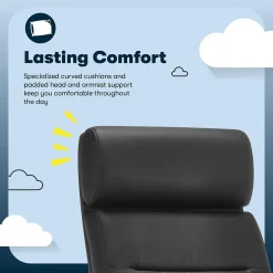 Comfort Ergonomic Bonded Leather Swivel Executive Chair, Black (CHR10130A) Office Chairs