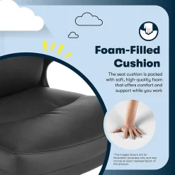 Comfort Ergonomic Bonded Leather Swivel Executive Chair, Black (CHR10130A) Office Chairs