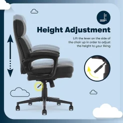 Comfort Ergonomic Bonded Leather Swivel Executive Chair, Black (CHR10130A) Office Chairs