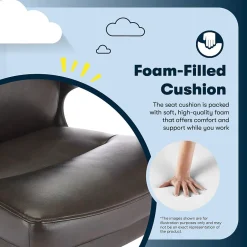 Hot Comfort Ergonomic Bonded Leather Swivel Executive Chair, Brown (CHR10130B) Office Chairs