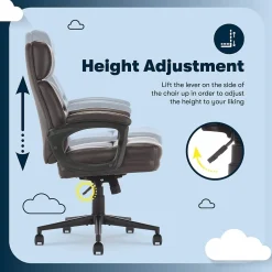 Hot Comfort Ergonomic Bonded Leather Swivel Executive Chair, Brown (CHR10130B) Office Chairs