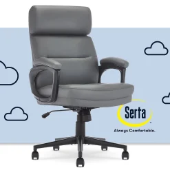Hot Comfort Ergonomic Bonded Leather Swivel Executive Chair, Gray (CHR10130C) Office Chairs