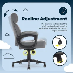 Hot Comfort Ergonomic Bonded Leather Swivel Executive Chair, Gray (CHR10130C) Office Chairs