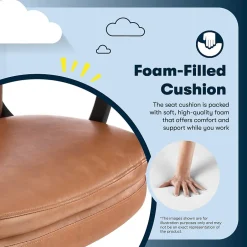 Hot Comfort Modern Ergonomic Bonded Leather Swivel Executive Chair, Cognac (CHR10132D) Office Chairs