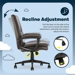 Comfort Modern Ergonomic Bonded Leather Swivel Executive Chair, Brown (CHR10132B) Office Chairs