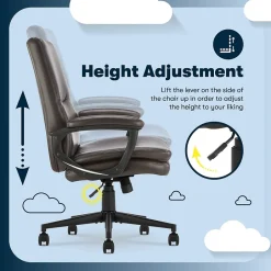 Comfort Modern Ergonomic Bonded Leather Swivel Executive Chair, Brown (CHR10132B) Office Chairs