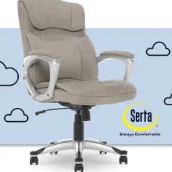New Cyrus Ergonomic Fabric Swivel Executive Chair, Glacial Gray (47910) Office Chairs