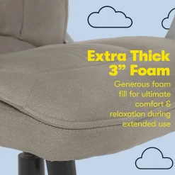 New Cyrus Ergonomic Fabric Swivel Executive Chair, Glacial Gray (47910) Office Chairs