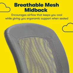 New Essentials Armless Ergonomic Bonded Leather/Mesh Swivel Task Chair, (48740A) Ergonomic Chairs