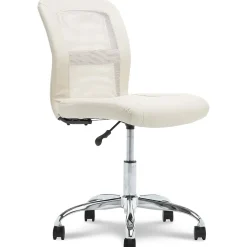 Essentials Armless Ergonomic Bonded Leather/Mesh Swivel Task Chair, (48740B) Office Chairs