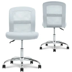 Essentials Armless Ergonomic Bonded Leather/Mesh Swivel Task Chair, (48740D) Ergonomic Chairs